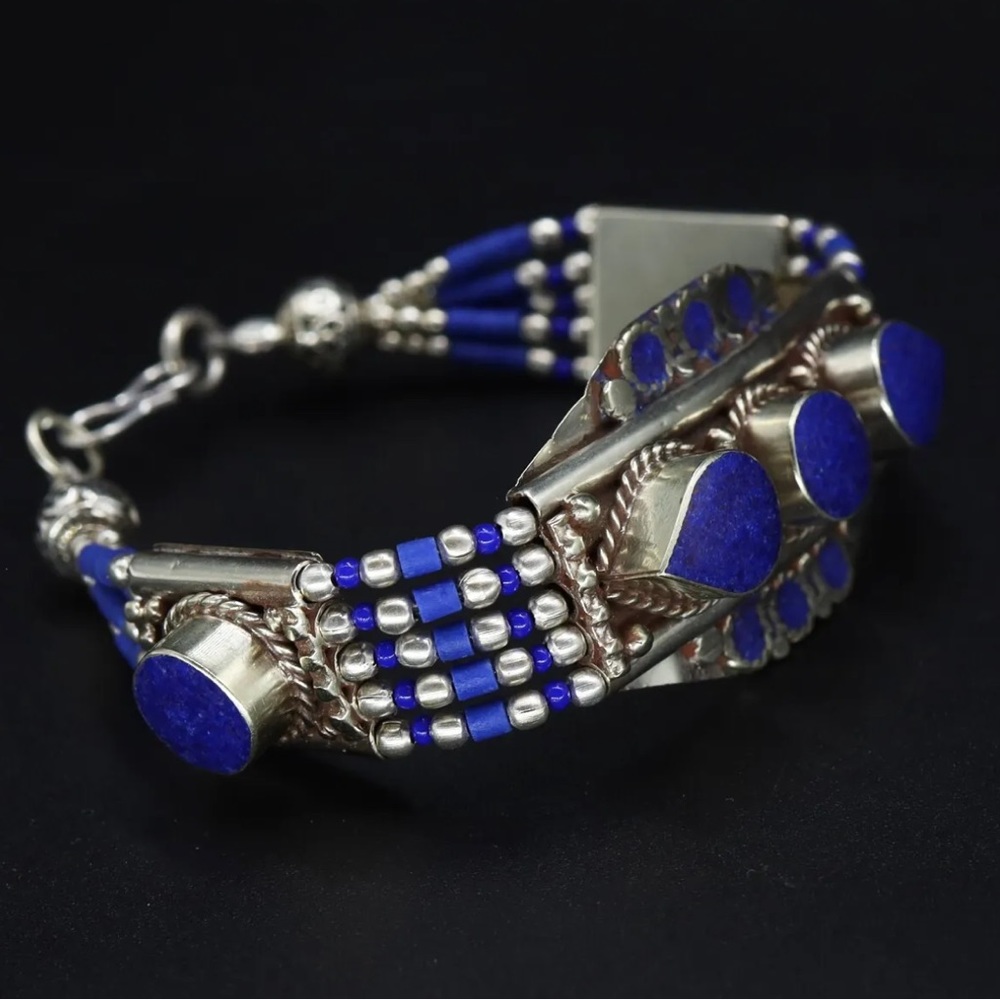 Tibetan silver gemstone ethnic bracelets - Picture 10 of 16